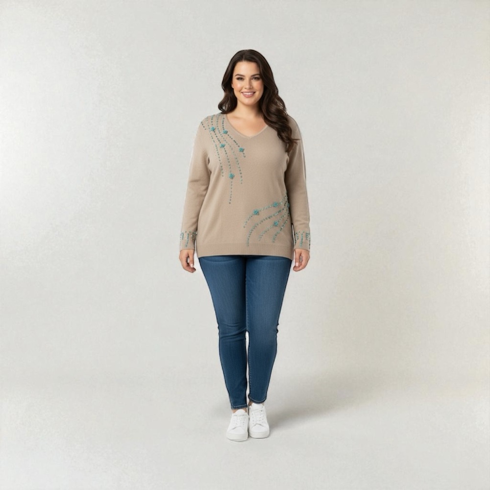 Kathy Levine by Request Embellished Visit > Sweater Women’s Size 3X